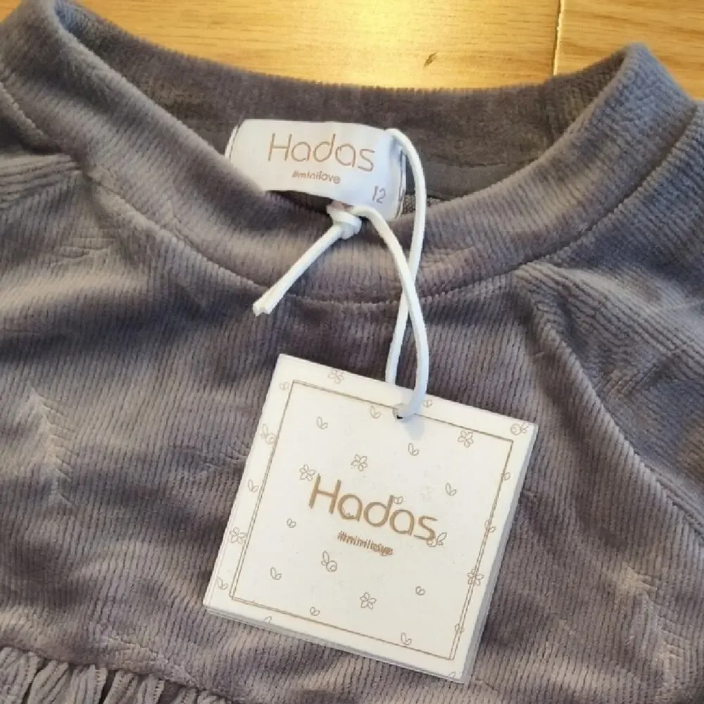 Hadas by Kidchic Elegant Gray Long Sleeve Robe/Dressing Grown Girls Size L NWT